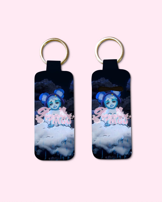 SadGirl Cloud Chapstick Holder Keychain