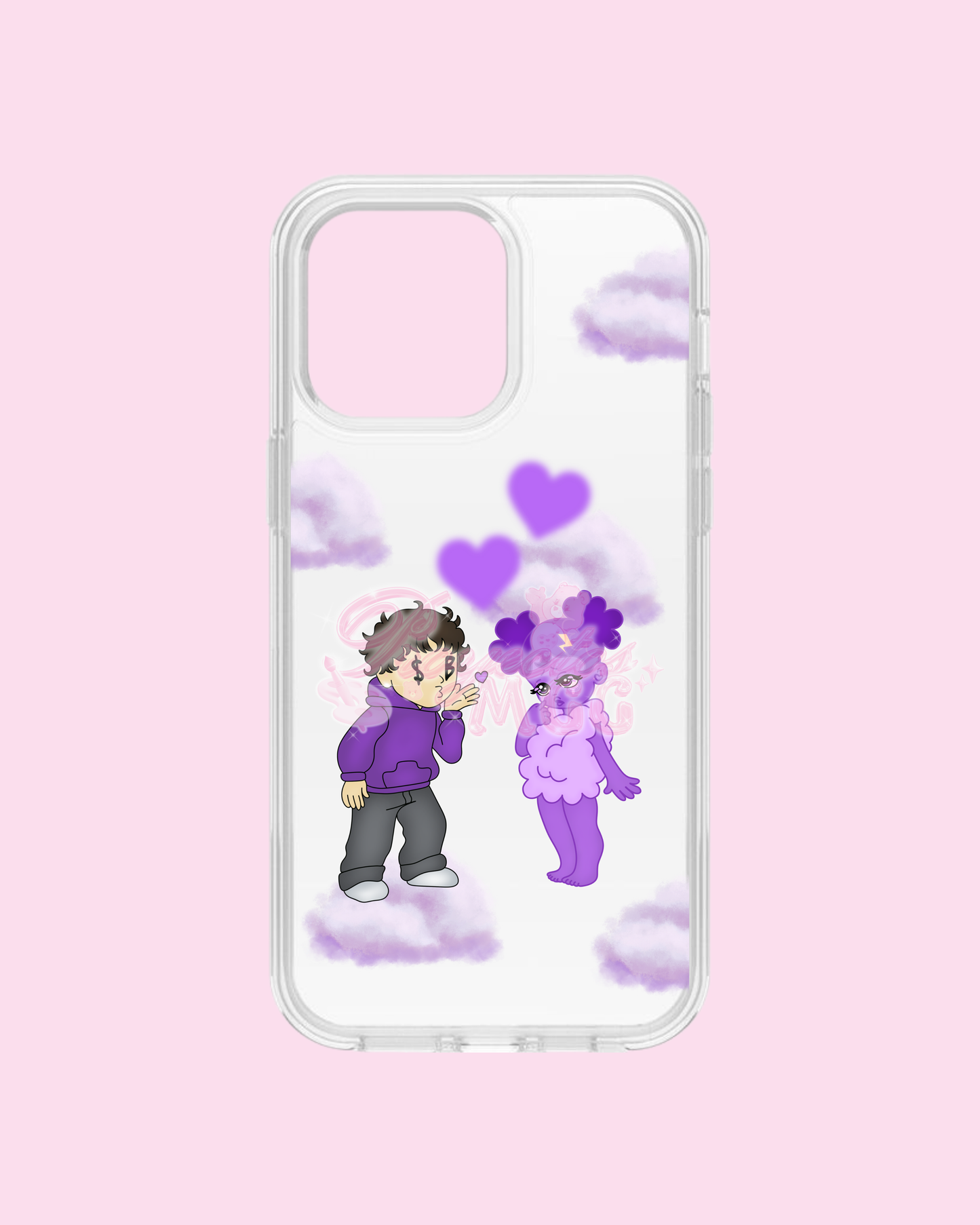 Purple SadBoy & SadGirl Clear Phone Case