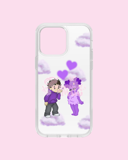 Purple SadBoy & SadGirl Clear Phone Case