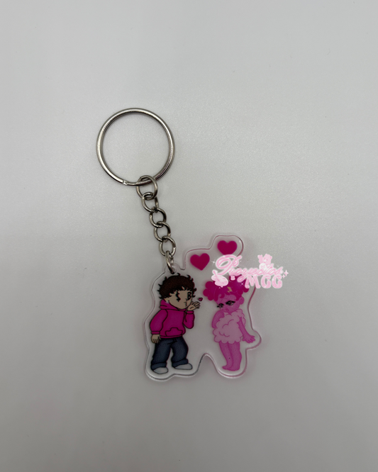 Pink SadBoy & SadGirl Acrylic Keychain *discounted*