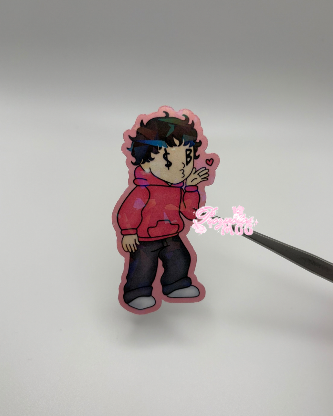 Pink SadBoy Holo Sticker