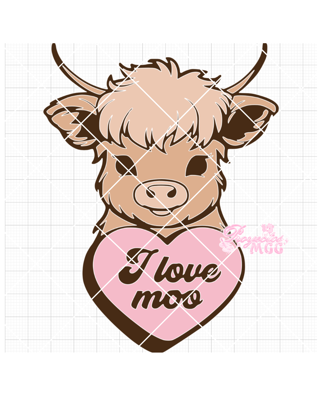 “I Love Moo” Cow SVG Digital File