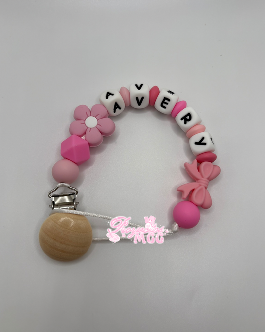 Pink Paci Clip w/ Name
