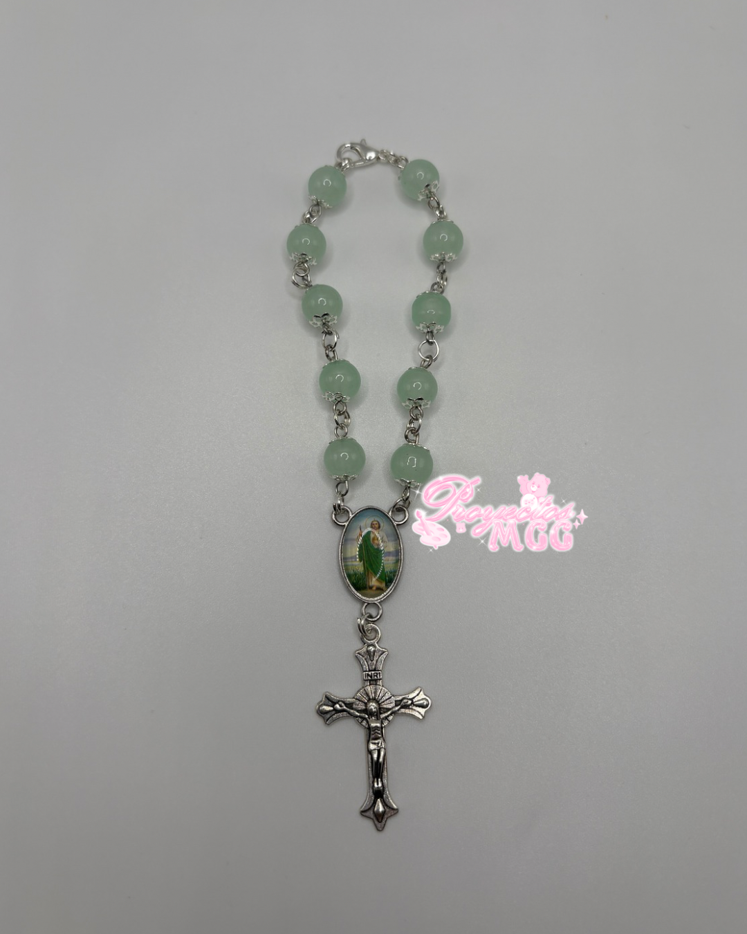 San Judas Silver Car Rosario