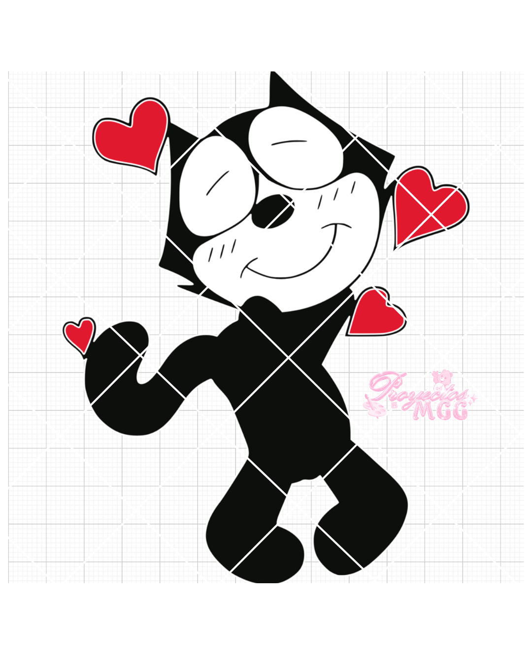 Felix w/ Hearts SVG Digital File