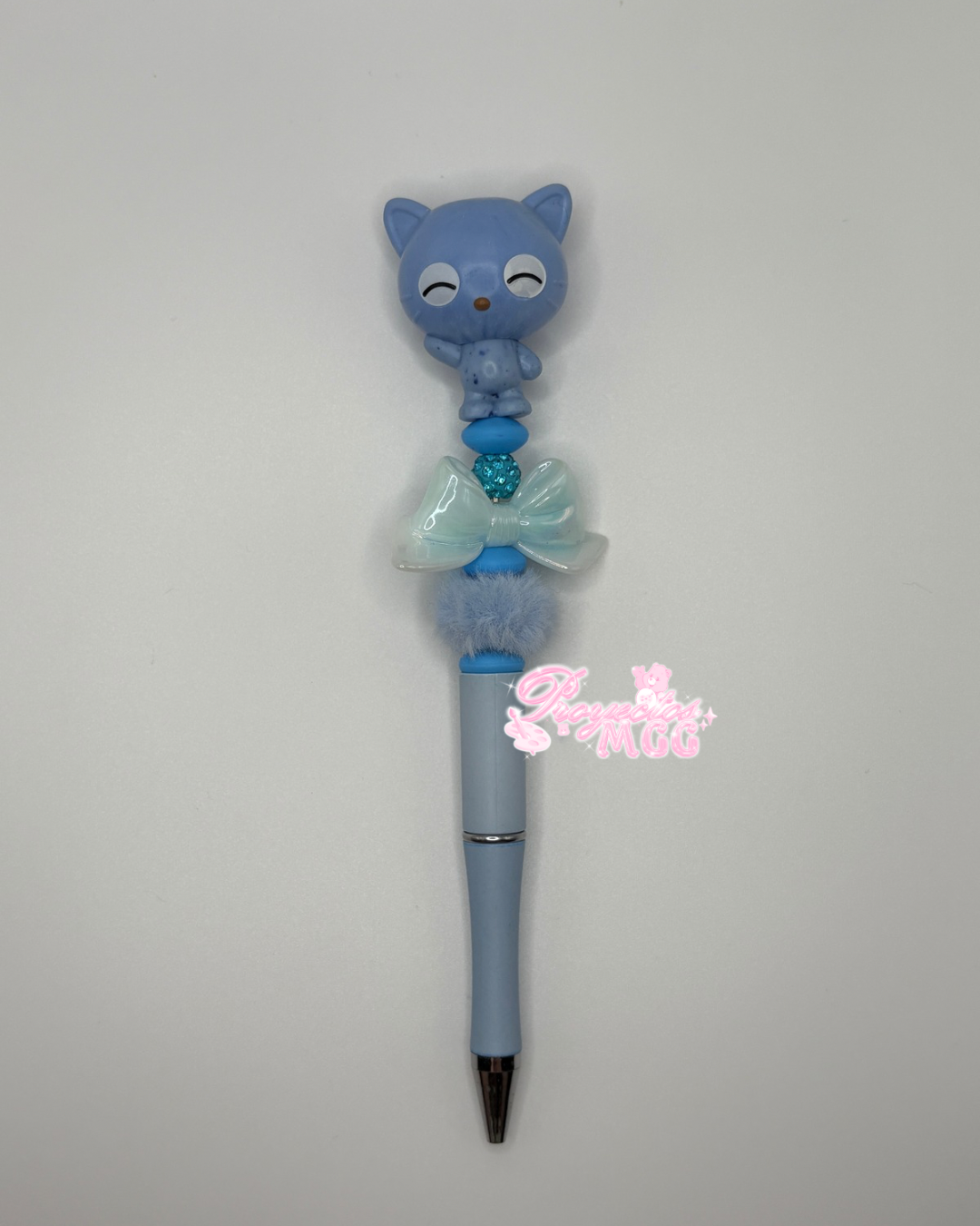 Blue Cat Beaded Pen