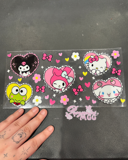 Kitty & Friends Glass Cup 16oz