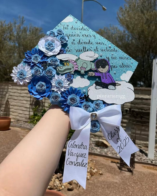 Junior H Blue Grad Cap