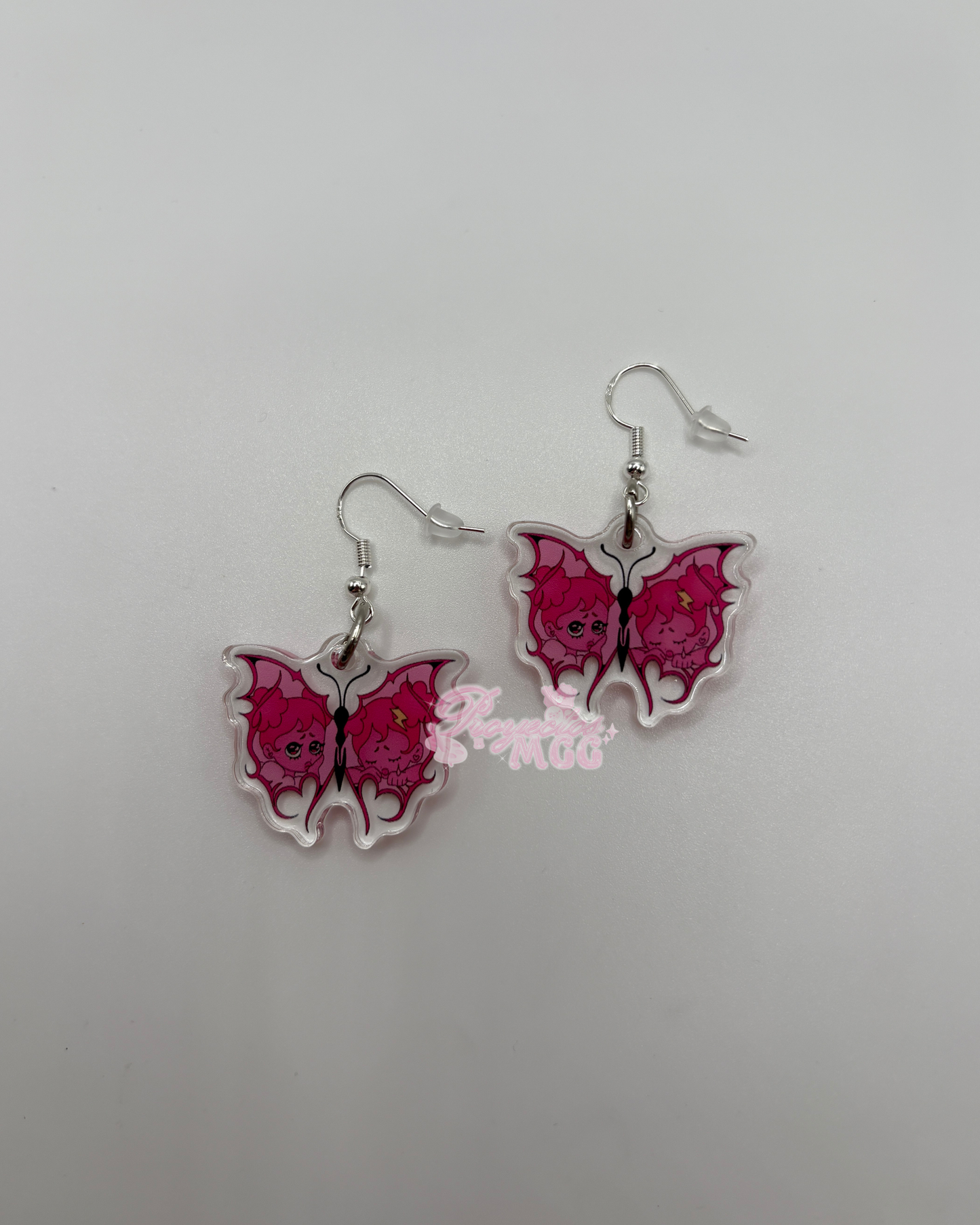 Pink SadGirl Butterfly Acrylic Earrings