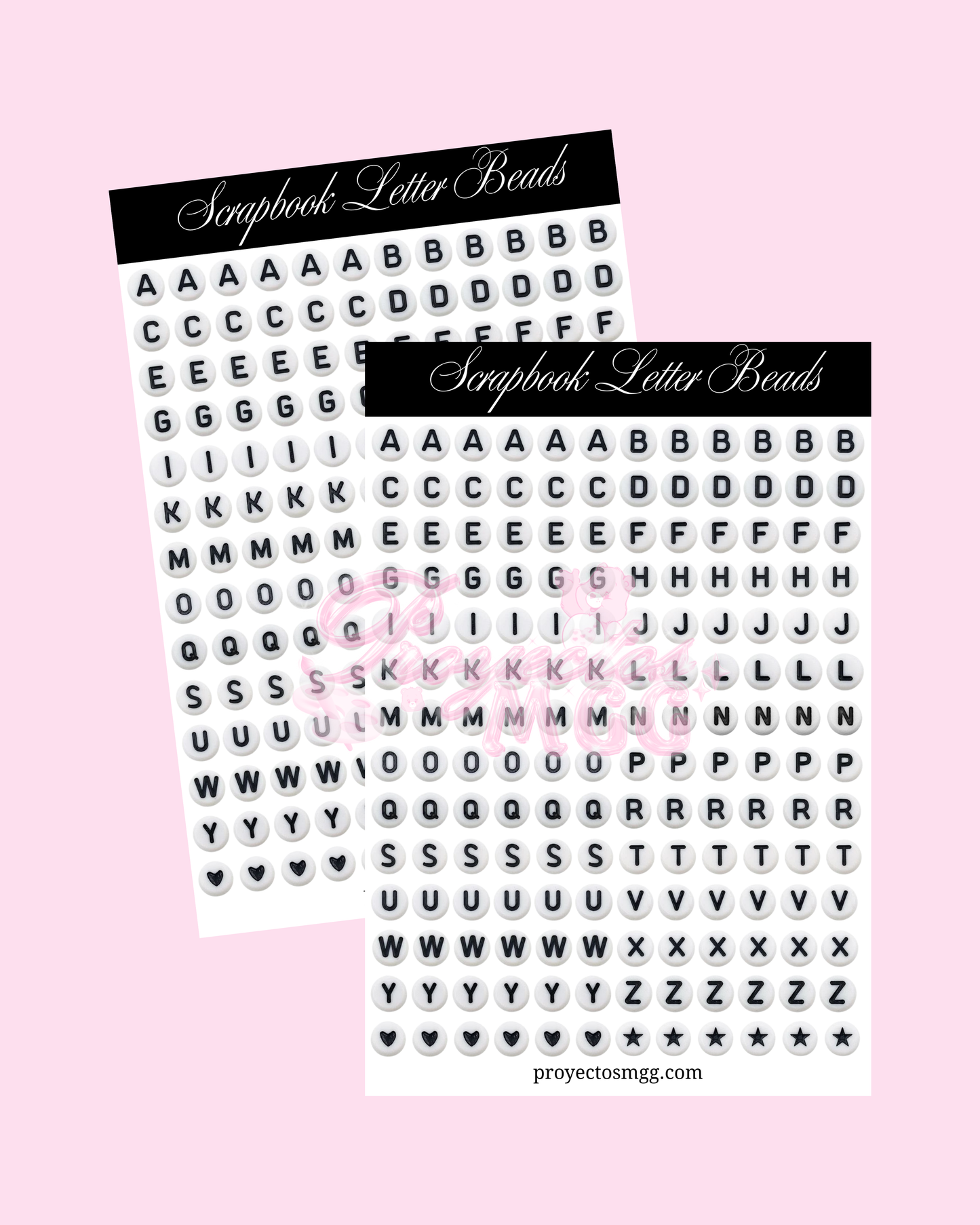 Scrapbook Letter Beads Glossy Sticker Sheet
