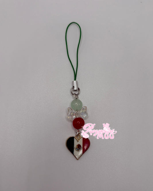 Mexico Heart Phone Charm
