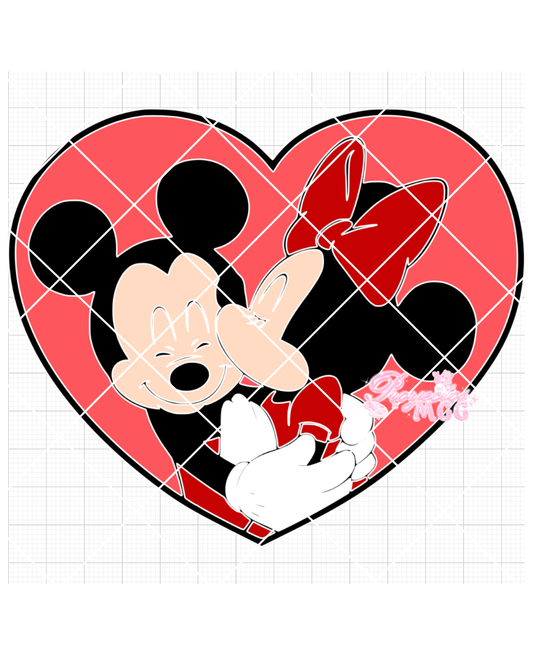 Cute Mouse Couple Heart SVG Digital File