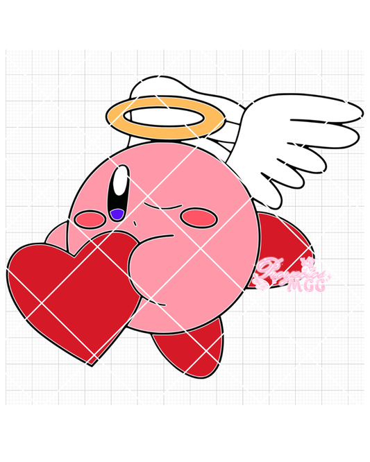 Cute Pink Puffball Heart SVG Digital File