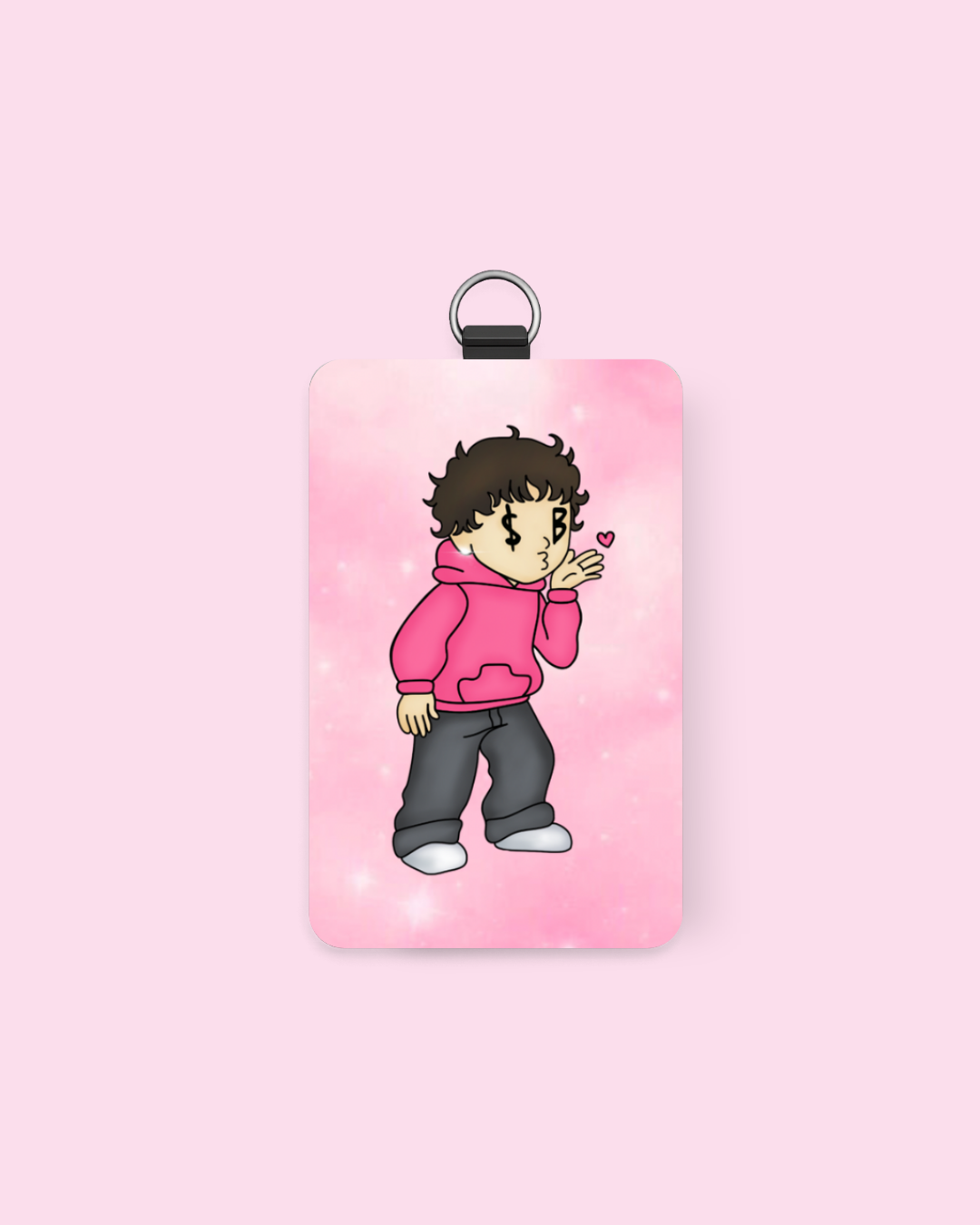 Pink SadBoy ID Badge Holder