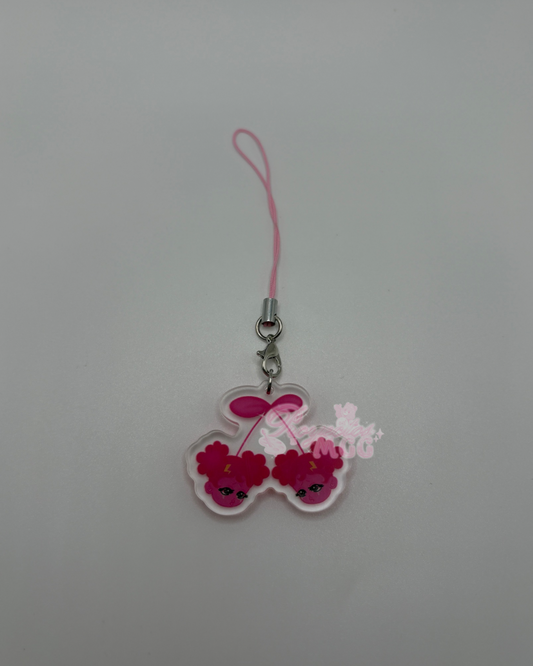 Pink SadGirl Cherry Acrylic Phone Charm