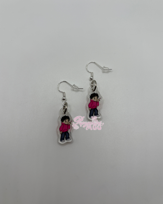 Pink SadBoy Acrylic Earrings