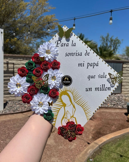 Mexico Floral Grad Cap