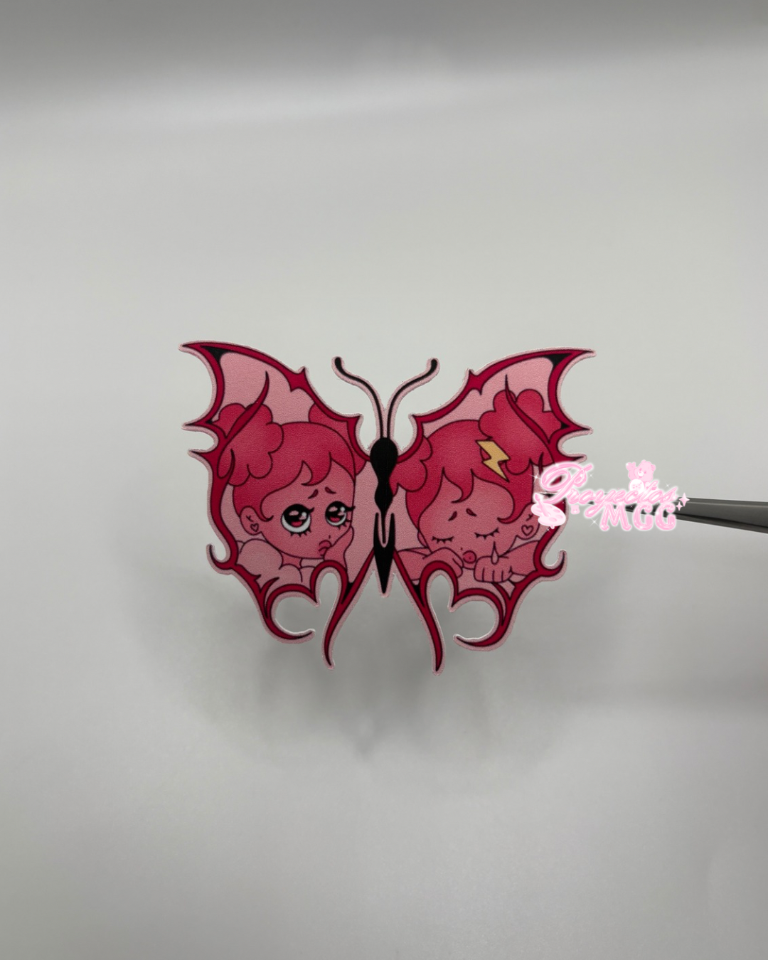 Pink SadGirl Butterfly Sticker