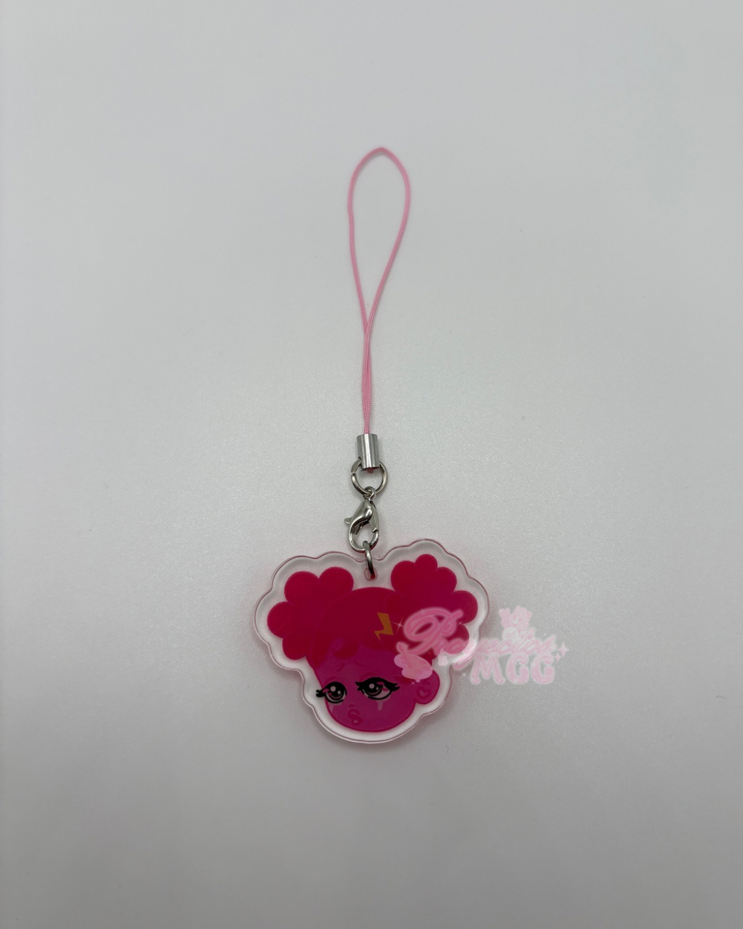 Pink SadGirl Face Acrylic Phone Charm