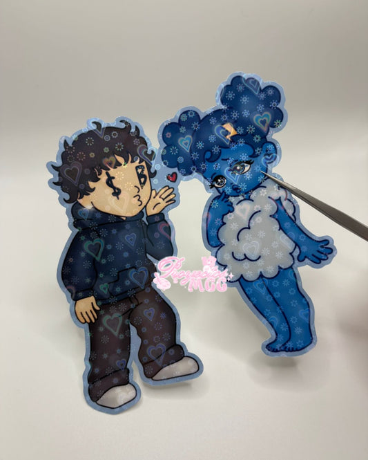 SadBoy & SadGirl Holo Car Decal 5 in.