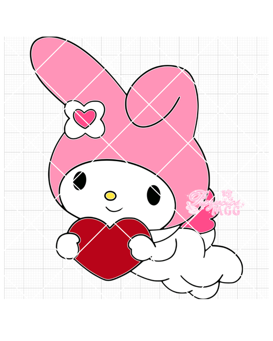 Melody w/ Heart Cupid SVG Digital File