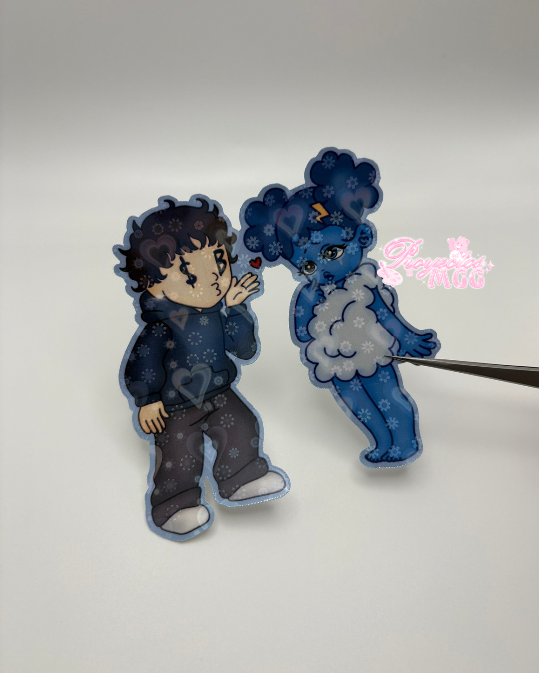 SadBoy & SadGirl Holo Car Decal 4 in. *discounted*