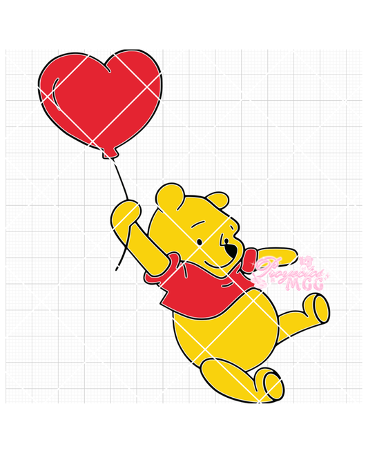 Pooh Heart Balloon SVG Digital File