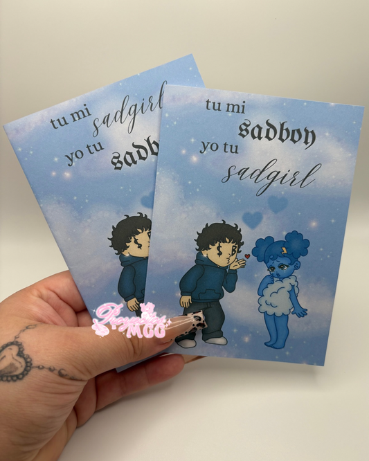 SadBoy & SadGirl Greeting Card
