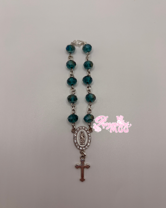 Silver Car Rosario - Dark Green