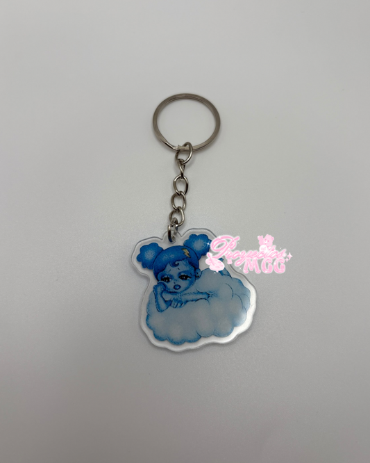 SadGirl Cloud Acrylic Keychain