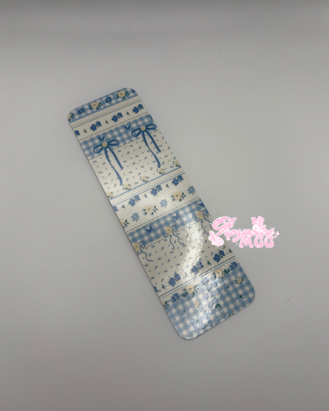 Blue Bow Laminated Bookmark