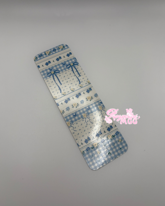 Blue Bow Laminated Bookmark