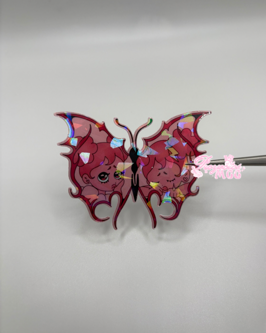 Pink SadGirl Butterfly Sticker
