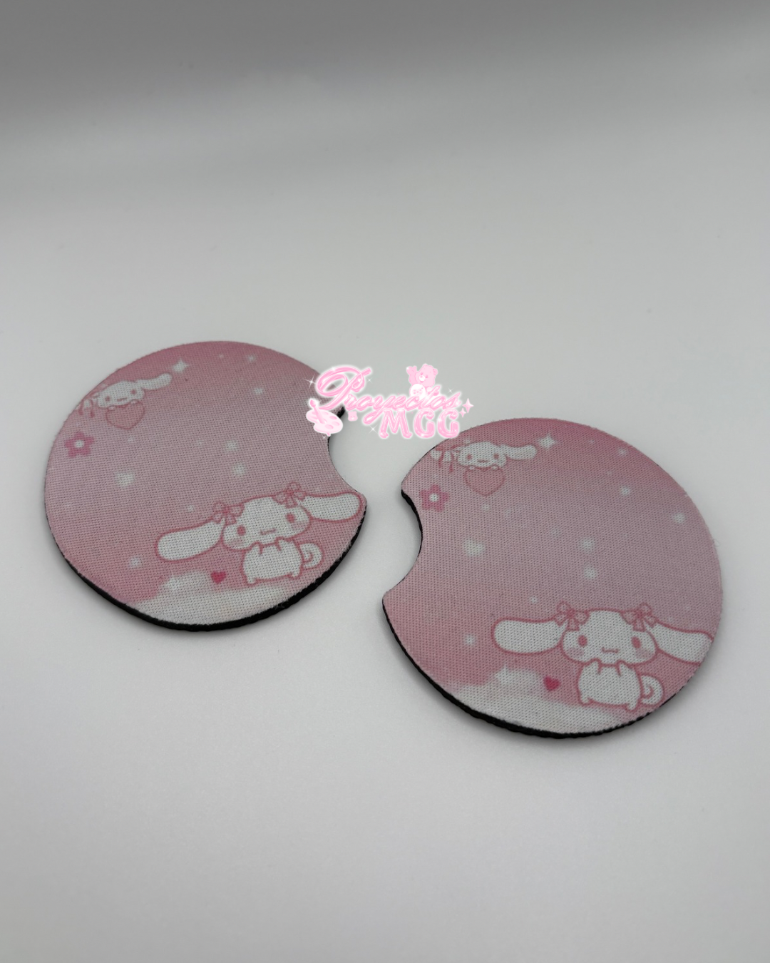 Pink Bunny Car Coasters