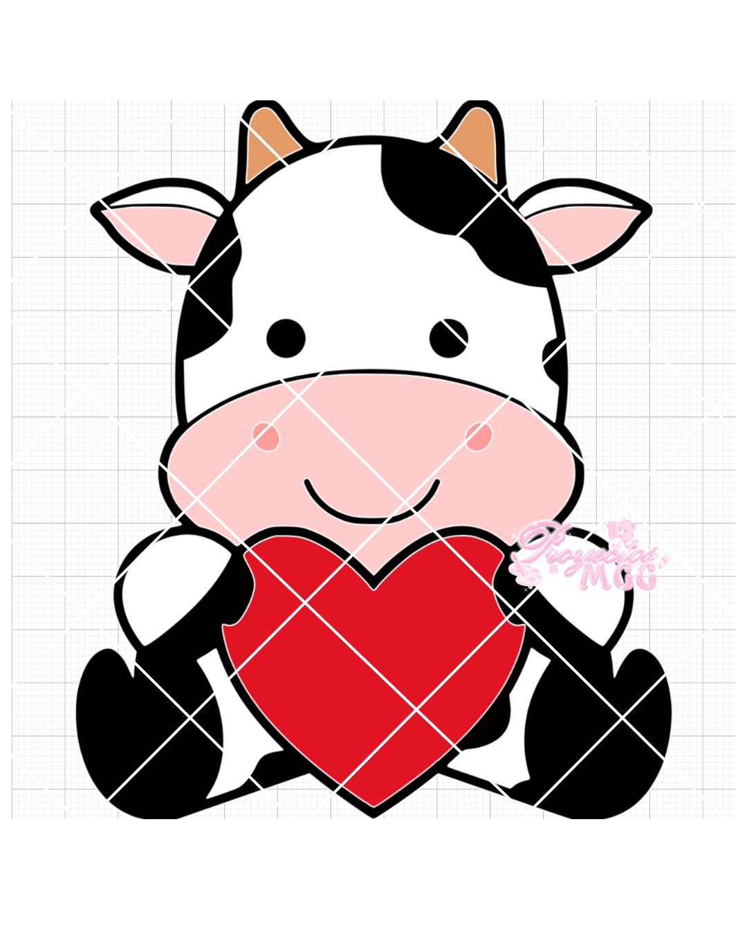 Cow w/ Heart SVG Digital File
