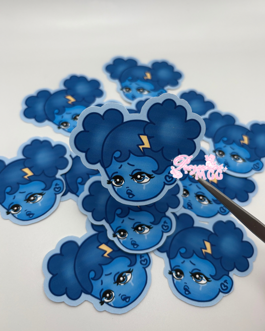 SadGirl Face Matte Sticker