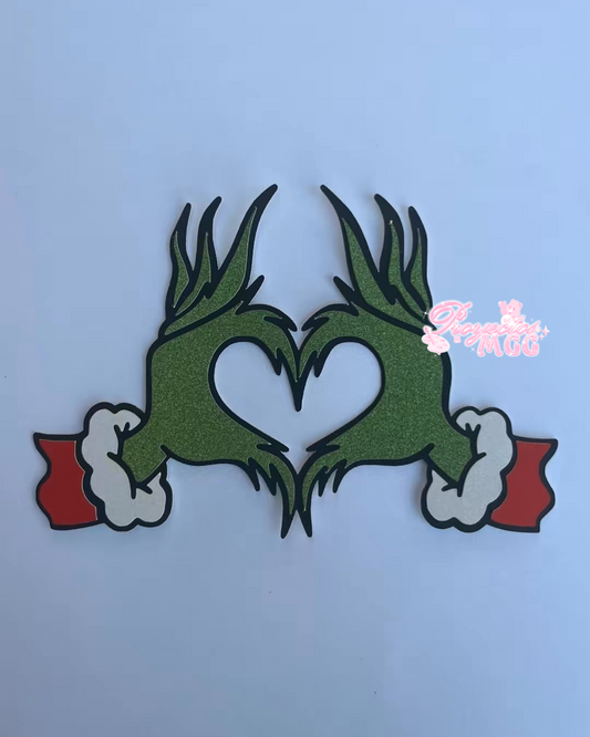 Grinch Hands Bouquet Topper