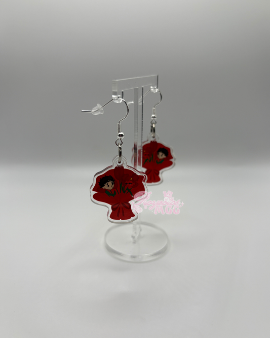 Red SadBoy & SadGirl Ramo Acrylic Earrings