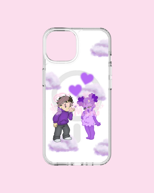 Purple SadBoy & SadGirl Clear Phone Case