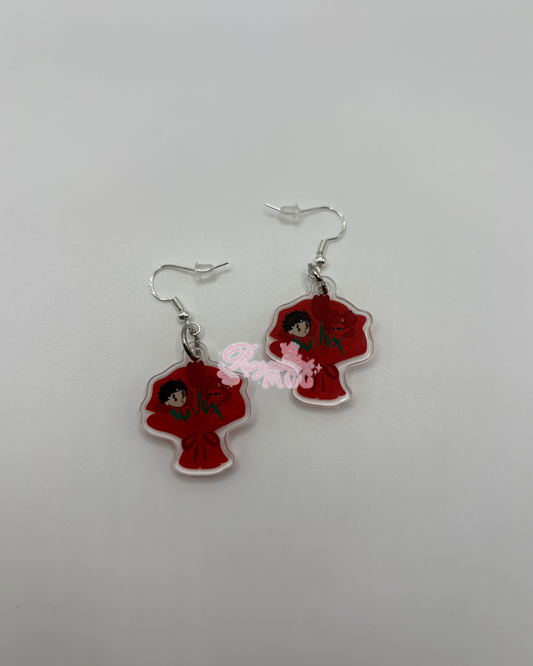 Red SadBoy & SadGirl Ramo Acrylic Earrings
