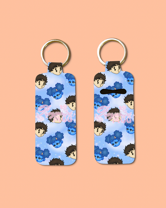SadBoy SadGirl Print Chapstick Holder Keychain
