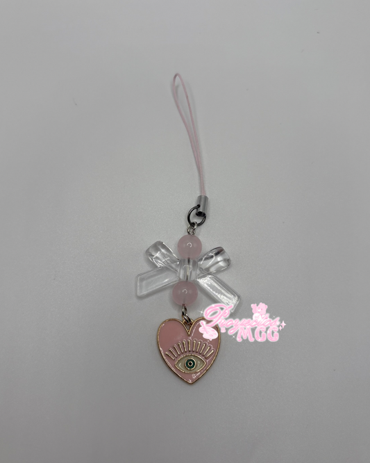 Pink Evil Eye Phone Charm