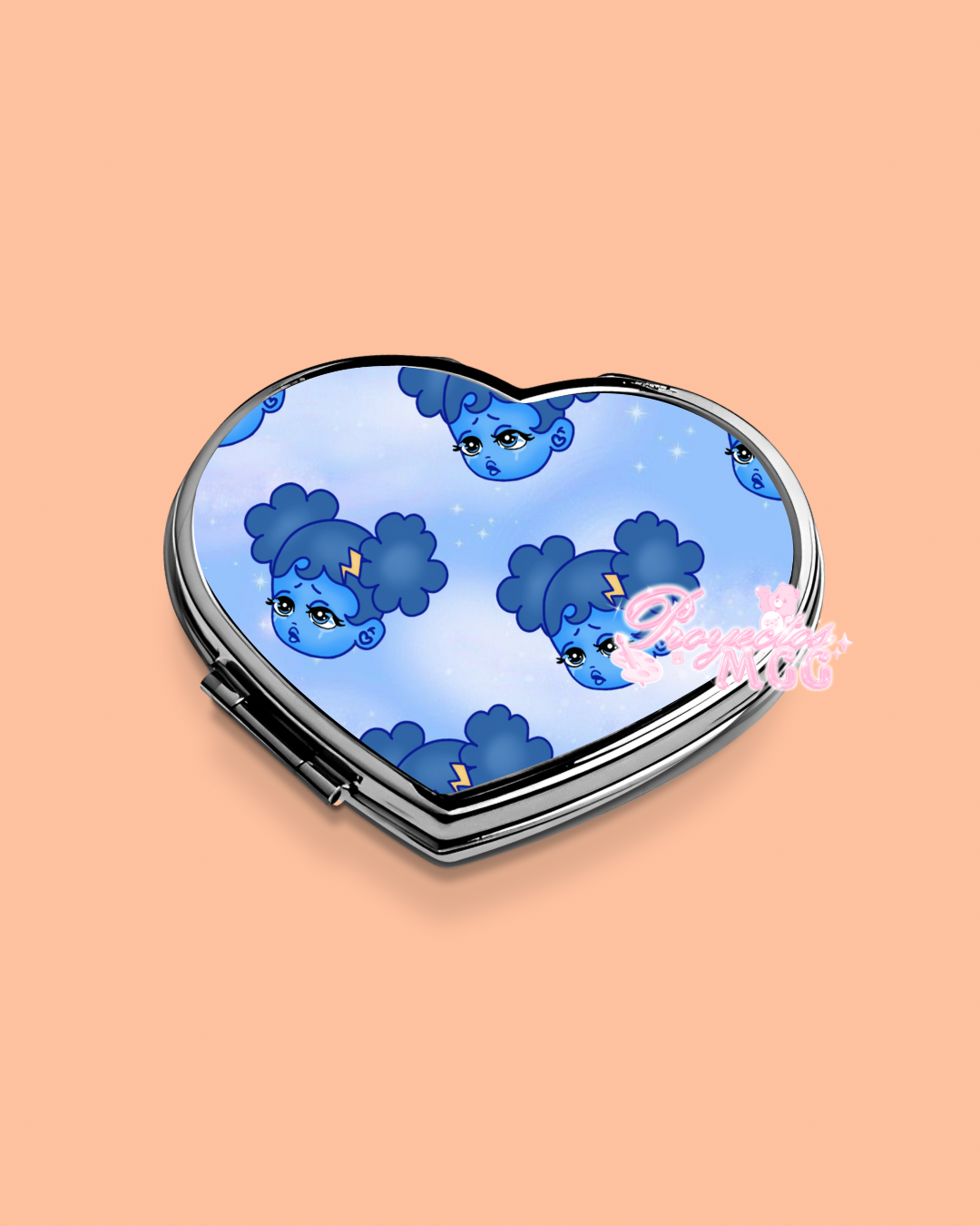SadGirl Pattern Heart Compact Mirror