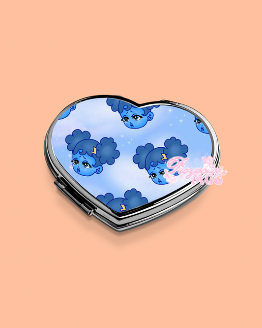 SadGirl Pattern Heart Compact Mirror