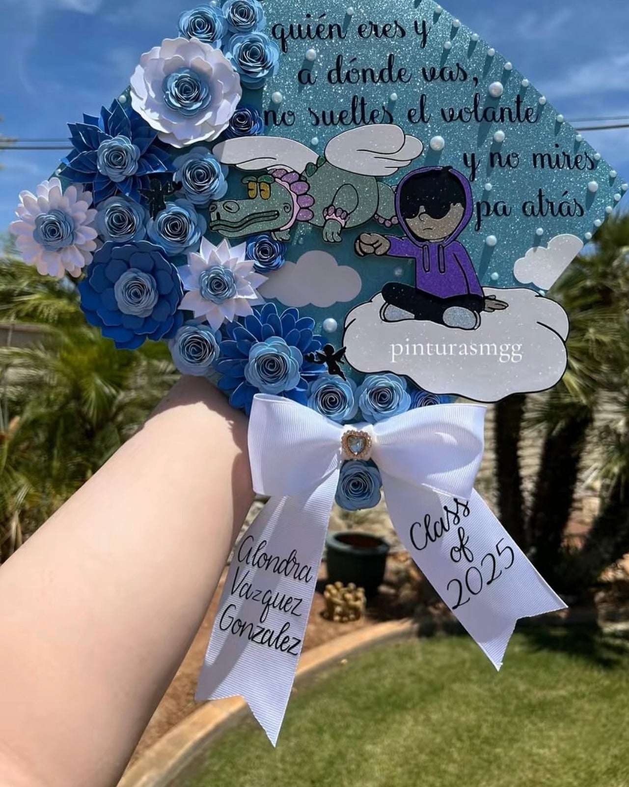 Junior H Blue Grad Cap