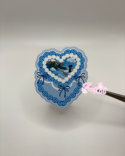Música Vintage Cake Matte Sticker