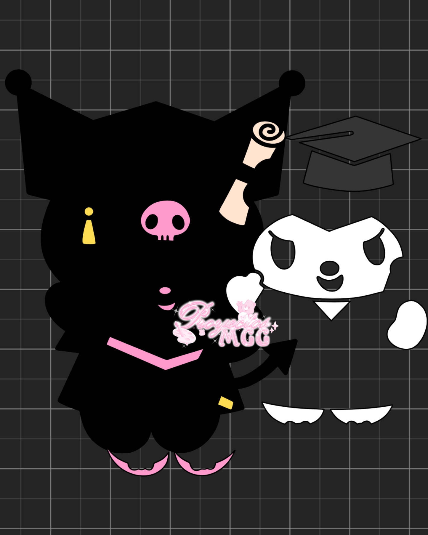 White Bunny Graduation SVG Digital File