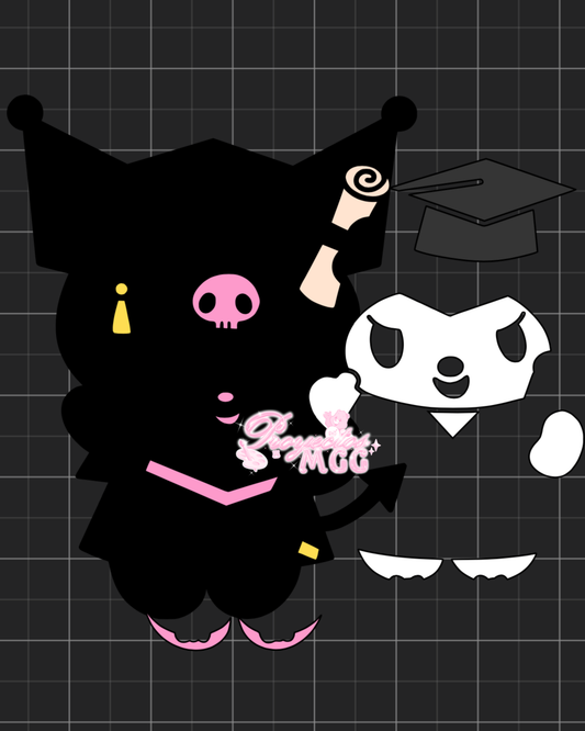 White Bunny Graduation SVG Digital File