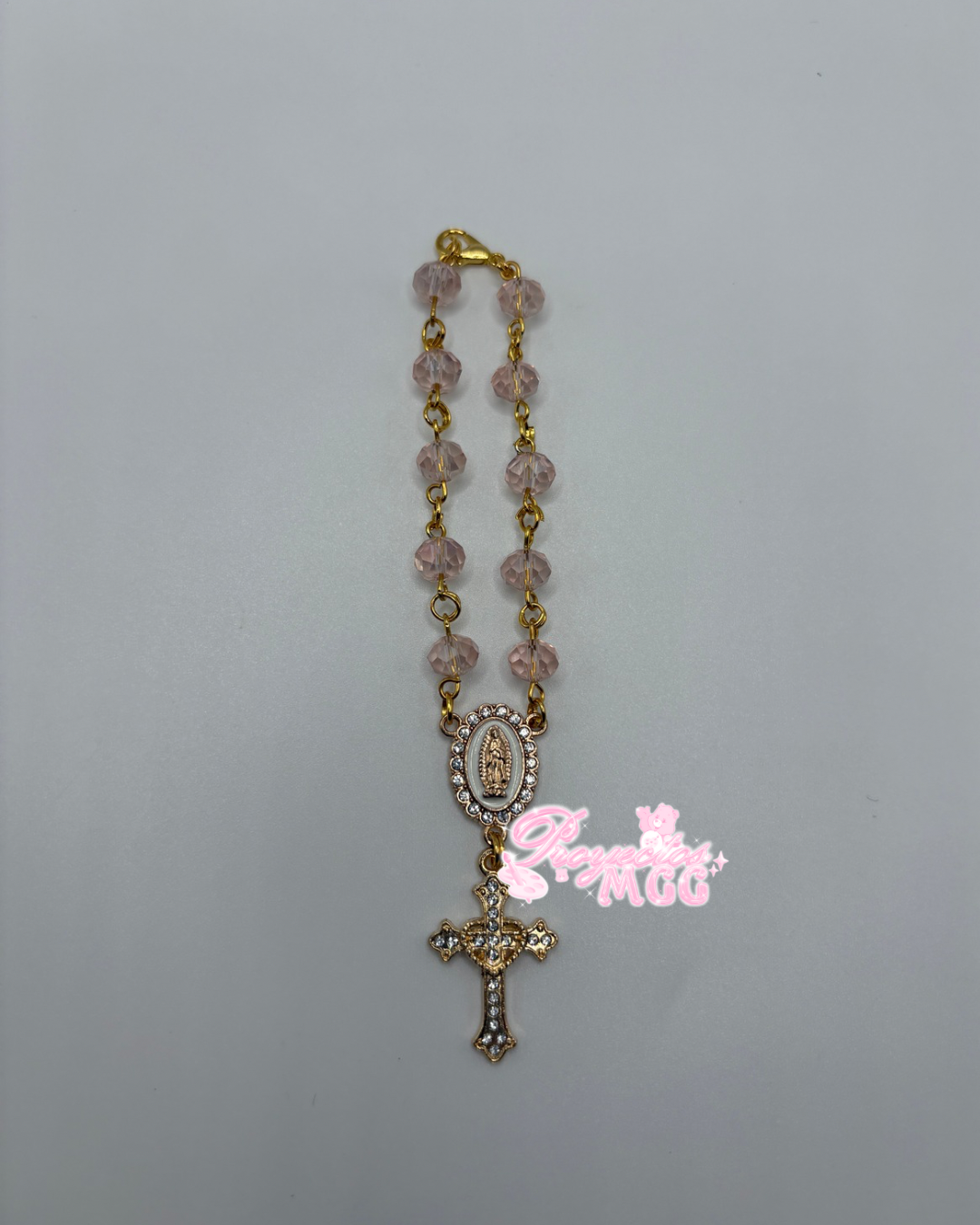 Gold Car Rosario - Pink