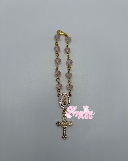 Gold Car Rosario - Pink